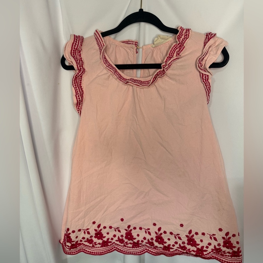 Savanna Jane Pink Embroidered Ruffle Sleeve Tank Top - Picture 4 of 7